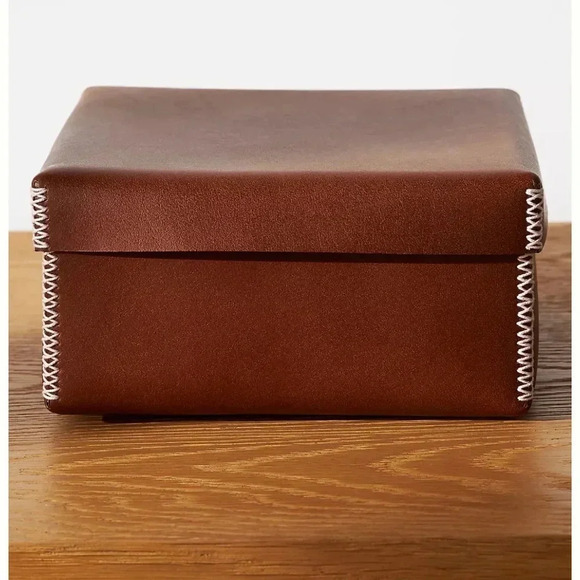 NWT Amber Lewis for Anthropologie Small Stitched Leather Nesting Box - Picture 4 of 15